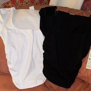 No Boundaries Black and White Square Neck Tops